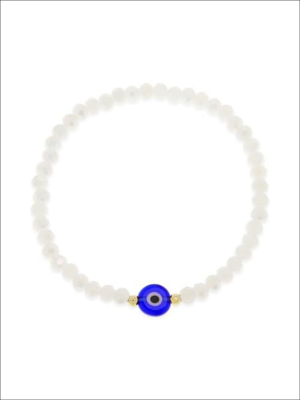Evil Eye Gemstone Beaded Bracelet Handmade Natural Stone Gold Beads Adjustable